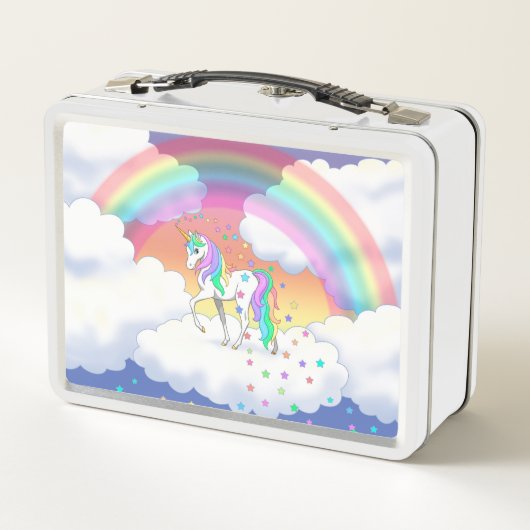 Kleurrijke regenboog Unicorn en sterren (Achterkant)