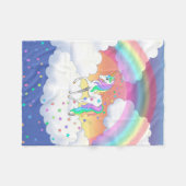 Kleurrijke regenboog Unicorn en sterren Fleece Deken (Voorkant (Horizontaal))