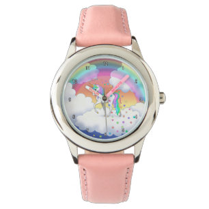 Kleurrijke regenboog Unicorn en sterren Horloge