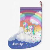 Kleurrijke regenboog Unicorn en sterren Kleine Kerstsok (Achterkant)