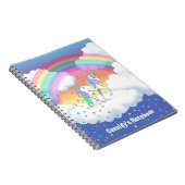 Kleurrijke regenboog Unicorn en sterren Notitieboek (Rechterzijde)
