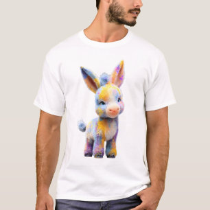 Kleurrijke Regenboog Vacht Baby Ezel Mannen T-shirt