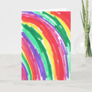 Kleurrijke regenboog van kinderkunst kaart