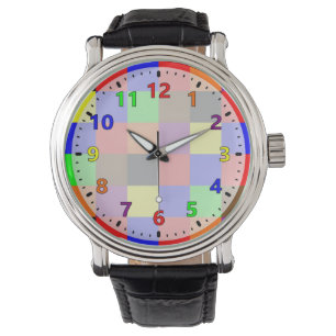 Kleurrijke regenboog van kleuren horloge