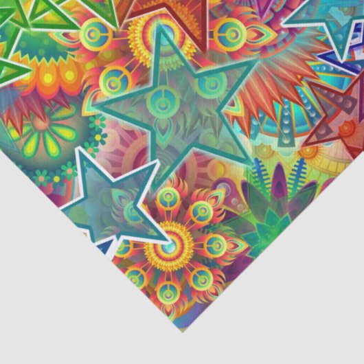 Kleurrijke Regenboog van Sterren Weefselpapier Tissuepapier (Detail)