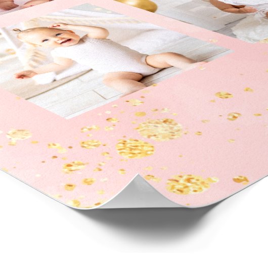 Kleurrijke regenboog verjaardag foto mijlpaal teke poster (Hoek)