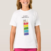 Kleurrijke regenboog verjaardagsfeestje t-shirt (Voorkant)