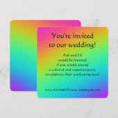Kleurrijke Regenboog Verloving / Trouwfeest Kaart (Voorkant / Achterkant)
