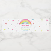 Kleurrijke Regenboog Waterfles Label Verjaardagsfe Etiket (Enkel label)