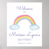 Kleurrijke regenboog welkom in Baptism Christening Poster (Voorkant)