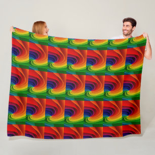 Kleurrijke Regenboog Wervelwind Abstracte Geometri Fleece Deken