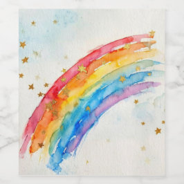 Kleurrijke regenboog wijnlabels.. wijn etiket