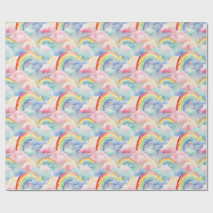Kleurrijke regenboog, wolk en ster cadeaupapier