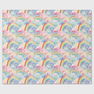 Kleurrijke regenboog, wolk en ster cadeaupapier