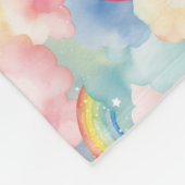 Kleurrijke regenboog, wolk en ster fleece deken (Hoek)