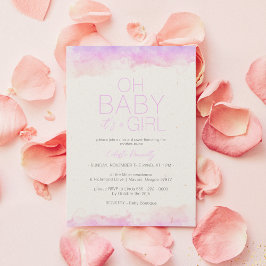 Kleurrijke regenboog wolken wit oh baby meisje dou kaart