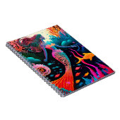 Kleurrijke Regenboog Zeemeermin Fantasie Notitieboek (Rechterzijde)