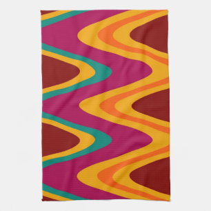  kleurrijke regenboog Zigzap Abstract Art Deco Theedoek