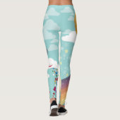 Kleurrijke regenboog, zon, wolken Leggings (Achterkant)