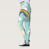 Kleurrijke regenboog, zon, wolken Leggings (Links)