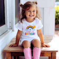 Kleurrijke Regenboog Zonneschijn Verjaardag Kinder