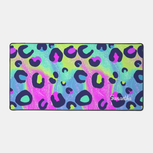 Kleurrijke regenboogafdrukken bureaumat (Voorkant)