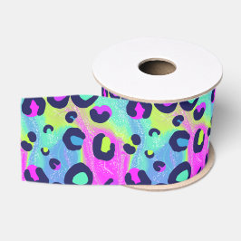 Kleurrijke regenboogafdrukken grosgrain lint