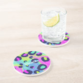 Kleurrijke regenboogafdrukken zandsteen onderzetter (Zijkant)