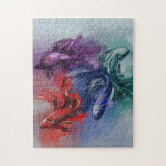 Kleurrijke regenboogbetta Groen rood paars Legpuzzel