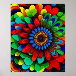 Kleurrijke regenboogbloem 104 poster