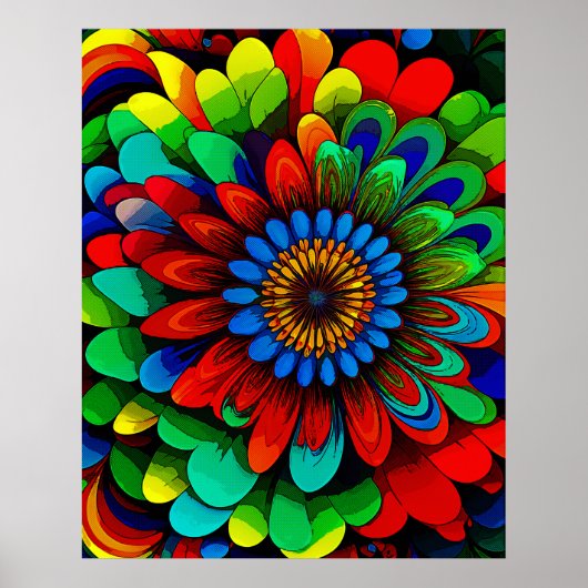 Kleurrijke regenboogbloem 104 poster (Voorkant)