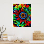 Kleurrijke regenboogbloem 104 poster (Keuken)