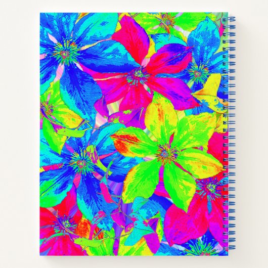 Kleurrijke regenboogbloemen voor 16 jaar oud Notit Notitieboek (Achterkant)