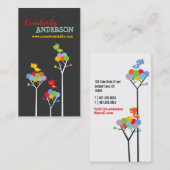 Kleurrijke regenboogbomen en Stippen met een tweet Visitekaartje (Voorkant / Achterkant)