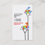 Kleurrijke regenboogbomen en Stippen met een tweet Visitekaartje (Achterkant)