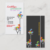 Kleurrijke regenboogbomen en Stippen met een tweet Visitekaartje (Voorkant / Achterkant)