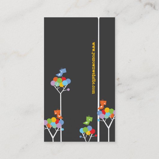 Kleurrijke regenboogbomen en Stippen met een tweet Visitekaartje (Achterkant)