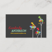 Kleurrijke regenboogbomen en Stippen met een tweet Visitekaartje (Voorkant)