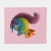 Kleurrijke regenboogbont eekhoorn Sticker Fleece Deken (Voorkant (Horizontaal))