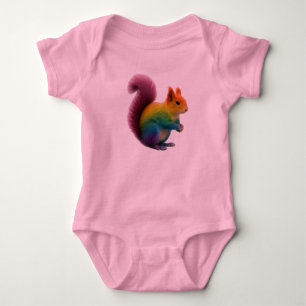 Kleurrijke regenboogbont eekhoorn Sticker Romper