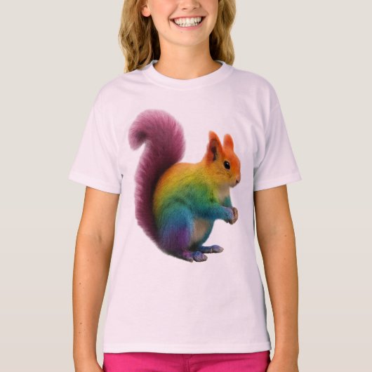 Kleurrijke regenboogbont eekhoorn Sticker T-shirt (Voorkant)