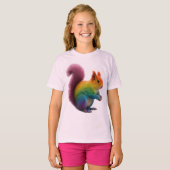 Kleurrijke regenboogbont eekhoorn Sticker T-shirt (Voorkant volledig)