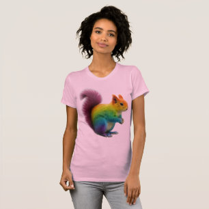 Kleurrijke regenboogbont eekhoorn Sticker T-shirt