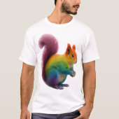 Kleurrijke regenboogbont eekhoorn Sticker T-shirt (Voorkant)