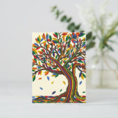 Kleurrijke regenboogboom met heldere kleuren briefkaart (Staand voorkant)
