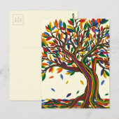 Kleurrijke regenboogboom met heldere kleuren briefkaart (Voorkant / Achterkant)