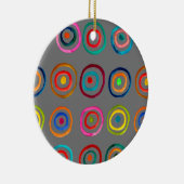 Kleurrijke regenboogcirkels kunst aquarel keramisch ornament (Rechts)