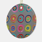 Kleurrijke regenboogcirkels kunst aquarel keramisch ornament (Links)