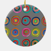 Kleurrijke regenboogcirkels kunst aquarel keramisch ornament (Achterkant)
