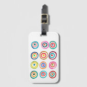 Kleurrijke regenboogcirkels kunst waterverf bagagelabel (Voorkant (verticaal))